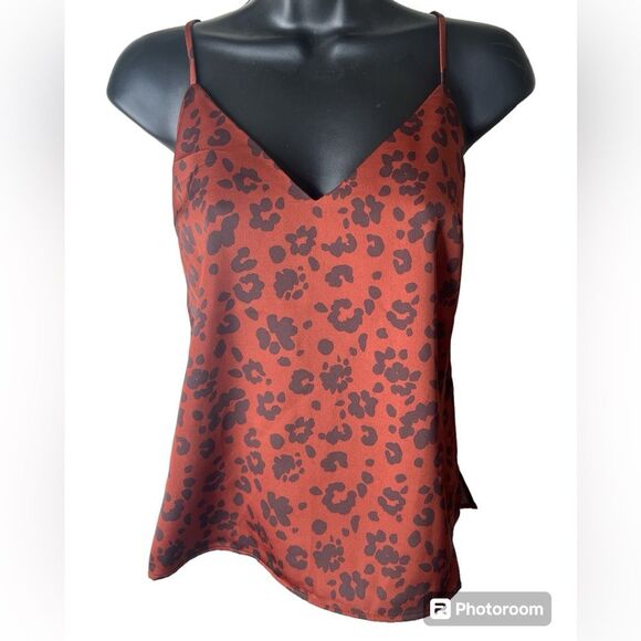 NWT a new day brown leopard prints tank top Size Small #73 - Picture 1 of 7